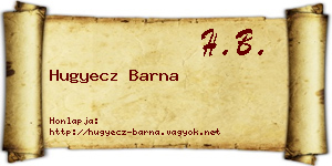 Hugyecz Barna névjegykártya